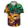 thumbnail image 5 of Aloohaidyvio Mens Mardi Gras Clothing Hawaiian Shirt for Men Loose-Fit Short Sleeve Button Down Beach Casual Shirts Mardi Gras Shirts, 5 of 5