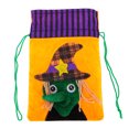 thumbnail image 1 of Bolsas de regalo de arpillera de Halloween, bolsa de almacenamiento no tejida de lana para coser dulces, Festival de fantasmas de calabaza (bruja), 1 of 5