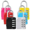 thumbnail image 1 of 4 Pieces Digital Combination Lock Resettable Outdoor Key Padlock with Shackle Luggage Case Safety Protection Gym Door Gate Color Random, 1 of 1