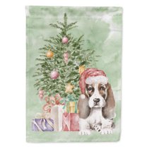 Christmas Basset Hound Puppy #2 Flag Garden Size