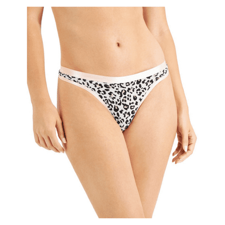 Jenni Women's Lace-Trim Thong, Leopard, Large