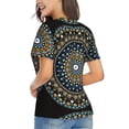 thumbnail image 3 of Wukai Dot Mandala Classic V-Neck T-Shirt for Women: Comfortable, Stylish, and Versatile Wardrobe Essential-Large, 3 of 7