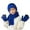 Blue 04, variant on Meresysid Kids Winter Beanie Hat Warm Knit Thick Ski Cap And Scarf Gloves Set For Girls Boys Red
