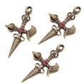 thumbnail image 2 of 3 piezas de dijes antiguos de cruz Vajra para mortero, llaveros, collares, colgantes, adornos de latón., 2 of 5