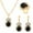 Black, variant on YYKihy Water Drop Jewelry Set Personalized Fashion Colorful Water Diamond Necklace Earrings Ring Set Bridal Jewelry