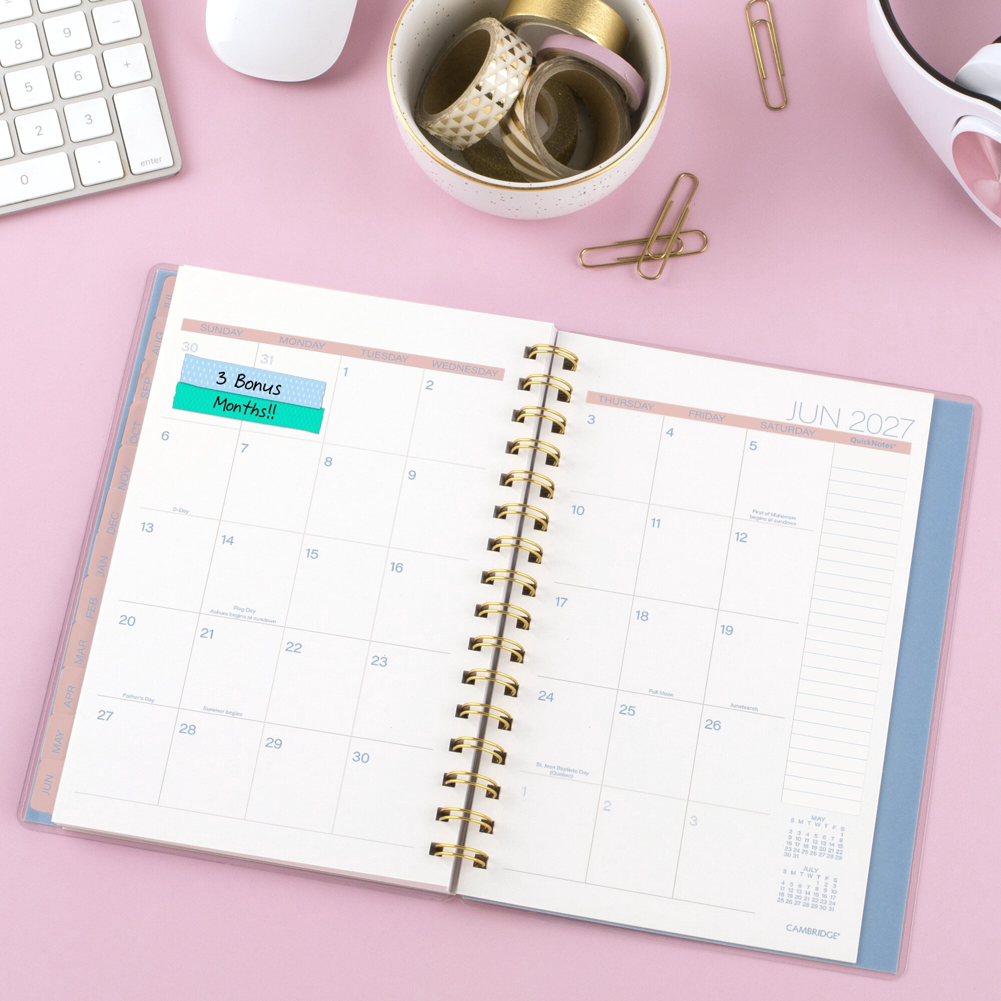 Mead Cambridge Sunlit Academic 2026-2027 Weekly Monthly Planner Small 5 12 x 8