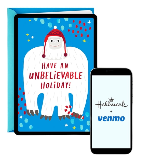 Tarjeta de Navidad Hallmark Venmo Yeti 13x18 cm