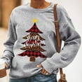 thumbnail image 3 of Lenago Women Christmas Tree Printed Pullover O-Neck Long Sleeve Blouse Tops Sweatshirt, 3 of 8