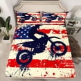 thumbnail image 2 of jejeloiu Extreme Sports Motorcycle Queen Sheet Sets,Watercolor Splash Ink Bed Set For Boys Teens 4pcs, 2 of 7
