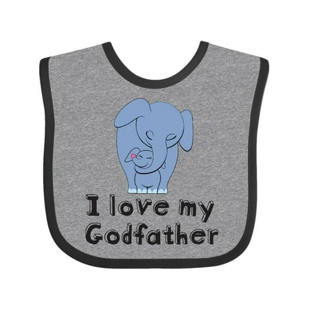 

Inktastic I Love my Godfather Elephant Gift Baby Boy Bib