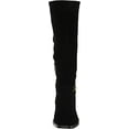 thumbnail image 2 of Sam Edelman Clive Black Suede Squared Toe Stacked Heel Knee High Fashion Boots (Black Suede, 10.5), 2 of 6