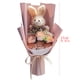 thumbnail image 3 of Ramo de lana tejida | Flores de ganchillo de girasol artificial y rosa – Arreglo hecho a mano, 1 pieza | Hogar romántico, boda, decoración de regalos | Exhibición Resistente a las Alérgicas y, 3 of 7