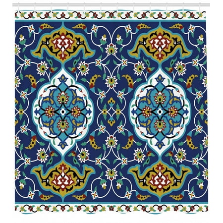 Moroccan Shower Curtain Authentic Oriental Motif With Vintage