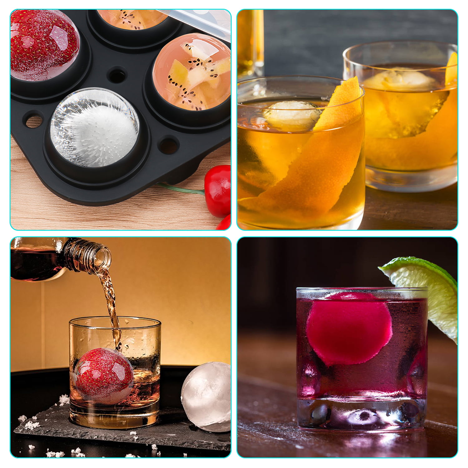 Buy Wholesale China Ticent Ice Cube Trays Silicone Sphere Whiskey Ice Ball  Maker Large Square Ice Cube Molds For Cocktails & Bourbon & Silicone Mold  at USD 0.51