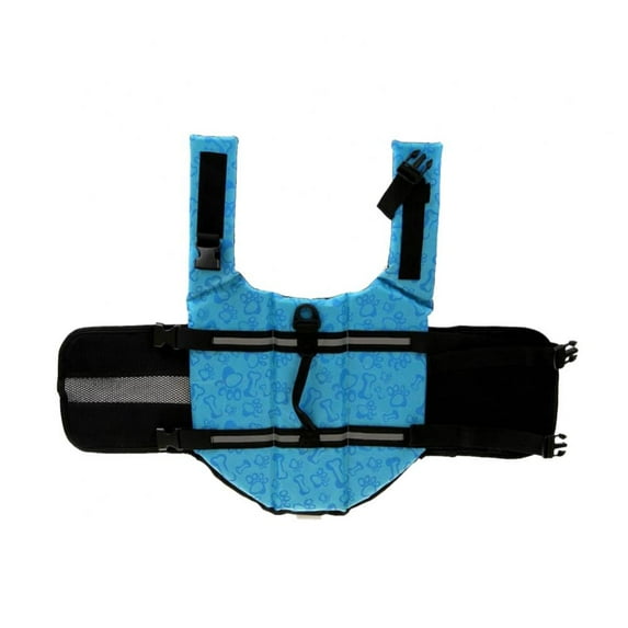 Prettyui Pet Blue Bone Life Jacket Swimming Suit Small
