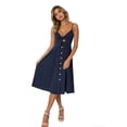 thumbnail image 4 of NAYAOTO Women 2026 Summer Dresses Tie Front V-Neck Spaghetti Strap Button Down A-Line Backless Swing Midi Dress, 4 of 5