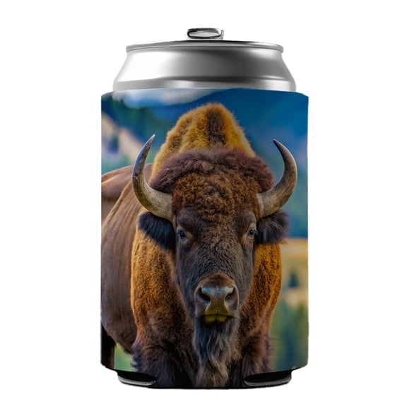 Bison Buffalo Drink Beer Soda Insulated Sleeve Holder Can Cooler Hugger