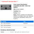 thumbnail image 2 of Front License Plate Bracket - Compatible with 2020 - 2022 Ford Explorer 2021, 2 of 2