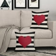 thumbnail image 3 of Valentines Day Pillow Covers 18x18 Set of 2 Valentine Decor Stripes Red Love Heart Decorative Throw Pillow Cases Outdoor Farmhouse Decoration for Sofa Couch Bed, 3 of 6
