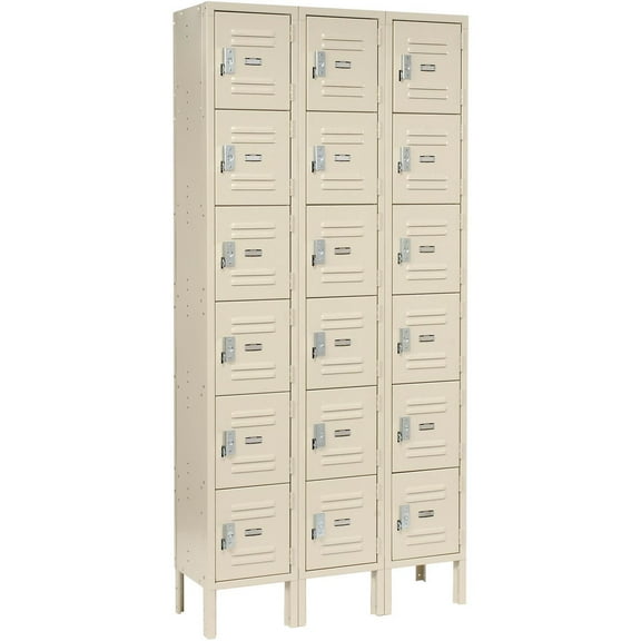 Nexel Industries I6128KDTN Ready to Assemble 6 Tier & 18 Door Locker, Tan - 12 x 12 x 12 in.