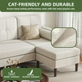 thumbnail image 5 of Uforic Sectional Sofa with Movable Ottoman, Comfy Upholstered L-Shaped Sofa,4-Seat Couch for Living Room, Beige, 5 of 9