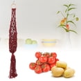 thumbnail image 4 of Hamaca Colgante De Frutas, Cesta Colgante De Cuerda De Frutas, Organizador De Verduras Portátil De Madera De Pino Hecho A Mano Para Cocina ANGGREK Vino rojo, 4 of 8