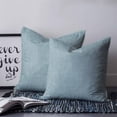 thumbnail image 2 of Haze Blue 18x18 Pillow Covers Set of 2, Farmhouse Burlap Solid Blue Color Modern Linen Texture Throw Pillow Covers Decorative Couch Cushion Case, Microfiber Square Pillowcases for Bedroom Living Room, 2 of 7