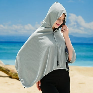Cooling Shawl - Instant Heat Relief for Outdoor Events - Soft, Lightweight, Breathable, UPF40 Sun Protection, Machine Washable，Gray