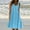 A0443-Light Blue, variant on QUINDOS Summer Dresses for Women 2025 Sleeveless Casual Sundress Crew Neck Sun Dresses Print Pleated Mini Knee Length Dresses for Women