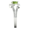 thumbnail image 3 of 1.49 ct Heart Cut Natural Peridot with Simulated Diamond Halo Accents 14K White Gold Womens Engagement Ring, 3 of 5