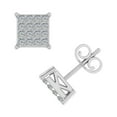 thumbnail image 2 of 1/2 Carat Princess Cut Diamond Stud Earrings in 10K White Gold, 2 of 5