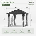 thumbnail image 2 of Aoxun 10'x10 ' Patio Hardtop Gazebo, Outdoor Aluminum Frame Canopy with Netting and Curtain for Garden, Patio, Lawns, Gray, 2 of 9