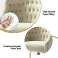thumbnail image 5 of Luxury Modern Velvet Office Chair Swivel Adjustable Desk Chair with Gold Legs for Office Makeup Vanity Tan, 5 of 9