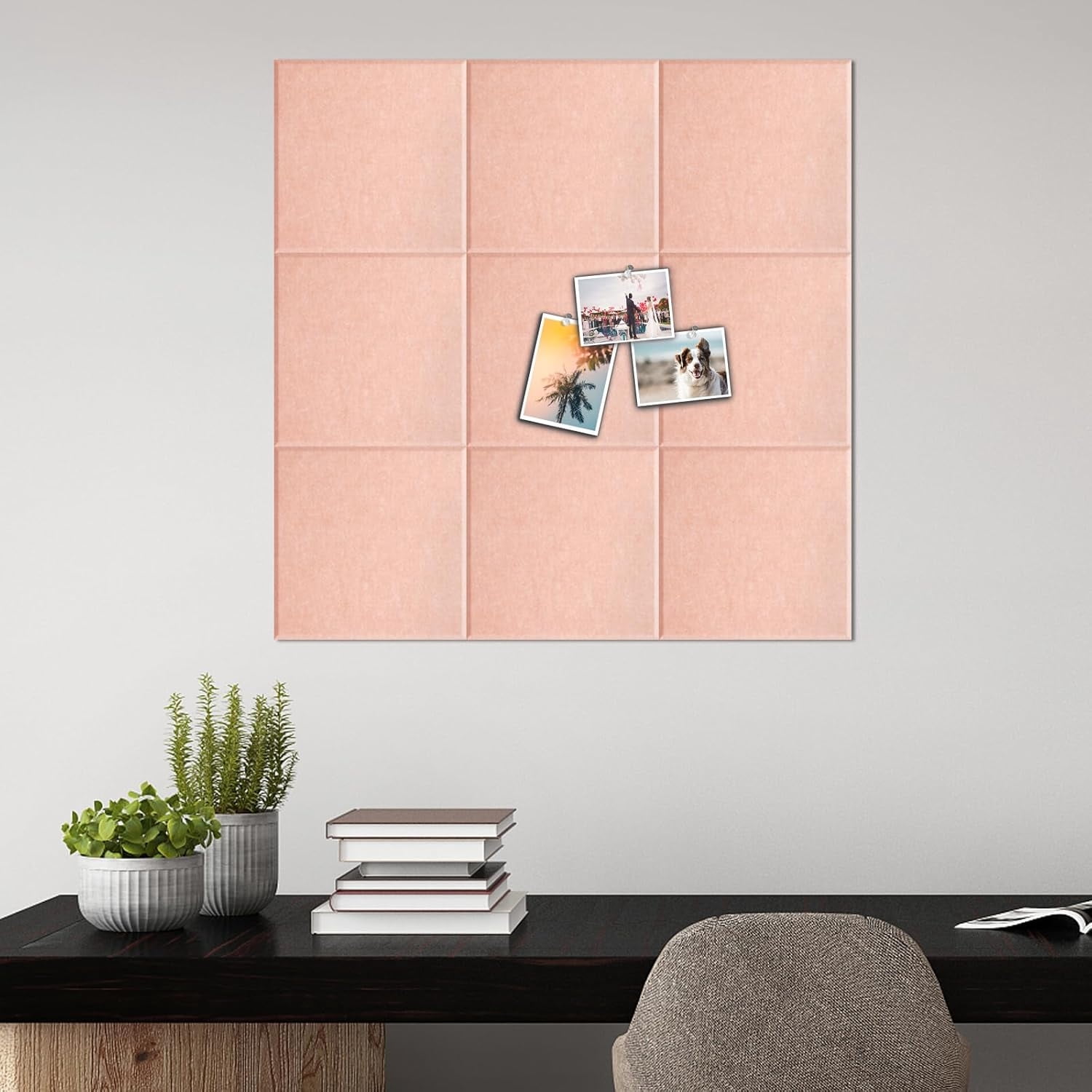 12 Pack Large Cork Board Topboutique Cork Boards for Walls Bulletin Board Alternative Felt Wall Tiles with Removable Adhesive Stickers & Push Pins for Office Home Wall Decor,Pink-12*12 inch