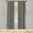 thumbnail image 4 of Ambesonne Modern Window Curtains, Skull Gothic, Each 28" W x 63" L, Jade Green Magenta, 4 of 4