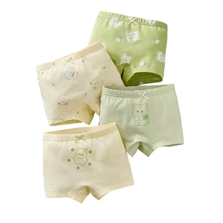 Akiihool Panties for Girls Girl s Panties Underwear Girls Panty Briefs Cotton Training Undies(Green 5-6 Years )