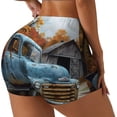 thumbnail image 2 of Kdxio Rustic Vintage Truck Autumn Print Workout Shorts for Women Seamless Soft Smooth Gym Yoga Scrunch Active Shorts, 2 of 5