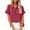Wine, variant on Quarter Zip Pullover Women Horkkom Summer Short Sleeve Business Casual Tops Loose Solid Color Work Tops, Gifts for Women 2XL