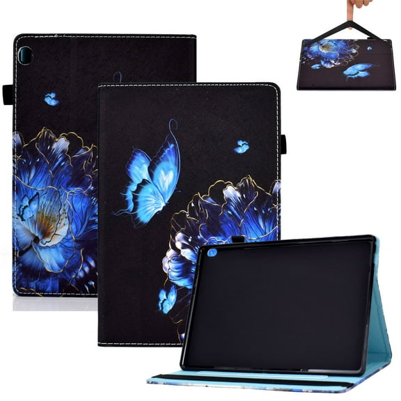 Case for Lenovo Tab M10 Plus 10.3" Case(2nd Gen 2020), TB-X606F/ TB-X606X 10.3" FHD Android Tablet Case, Allytech Multi-Angle Viewing Folio Stand Wallet Case with Auto Sleep Wake, Floral & Butterfly