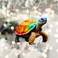 thumbnail image 4 of Colorful Geometric Turtle Christmas Ornament, Unique Festive Hanging Decor for Animal Lovers and Holiday Season Decorations - A, 4 of 7