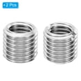 thumbnail image 3 of Uxcell 2Pcs M16xM12x15mm Male to Female Stainless Steel Thread Repair Insert, Silver Tone, 3 of 7