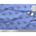 thumbnail image 3 of Soimoi Blue Cotton Voile Fabric Landscape & Reindeer Animal Fabric Prints By Yard 56 Inch Wide, 3 of 3