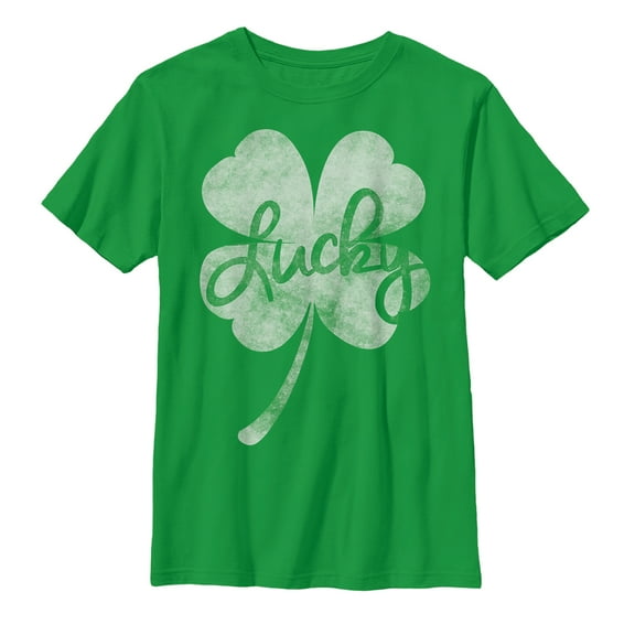 Boy's Lost Gods St. Patrick's Day Lucky Retro Shamrock Graphic Tee Kelly Green Small