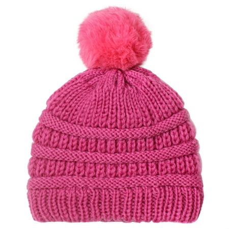 

Kids Caps Toddler Baby Boys Girls Knitted Cap Beaniess Pompom Elastics Turban Winter Warm Hat
