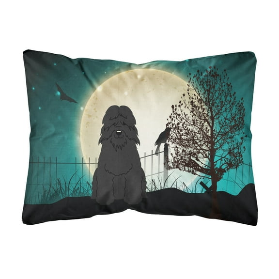 Carolines Treasures BB2264PW1216 Halloween Scary Bouvier des Flandres Canvas Fabric Decorative Pillow, 12H x16W,