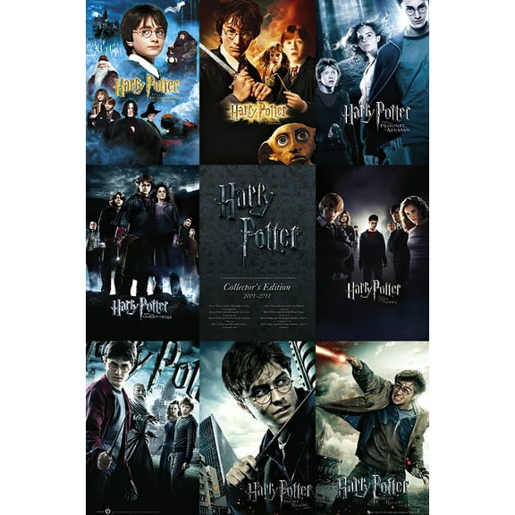 Harry Potter 1-8 - Movie Poster (All Movie Posters - Grid) (Size: 24" X 36")