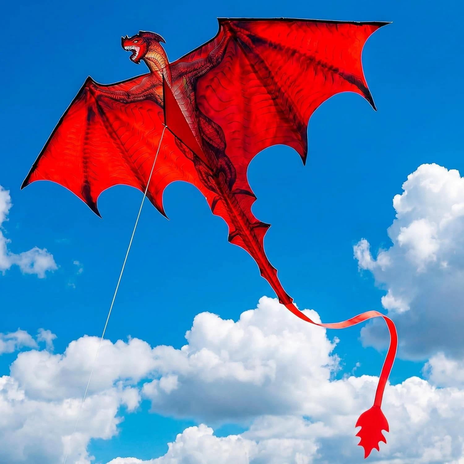 Dragon Kites for Kids and Adults, Easy to Fly Large Single Line Kite for Kids...