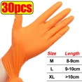 thumbnail image 1 of Typpkmm Heavy Duty Nitrile Gloves, Disposable 8 Mil Thick, For Cleaning and Painting, M/L/XL, Orange- 30pcs, 1 of 7