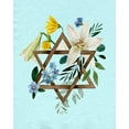 thumbnail image 2 of Popp, Grace 20x24 White Modern Wood Framed Museum Art Print Titled - Floral Hanukkah I, 2 of 4