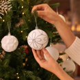 thumbnail image 5 of Dreisshy Christmas Balls Ornaments for Christmas Tree 10Pcs, Flocked Christmas Bulb Ornaments Set - Decorative Hanging Baubles, Shatterproof Christmas Decorations, Silver White, 5 of 7